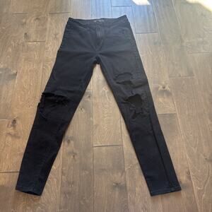 Women’s Black Wild Fable High Rise Skinny Black Jeans Size 4 Distressed